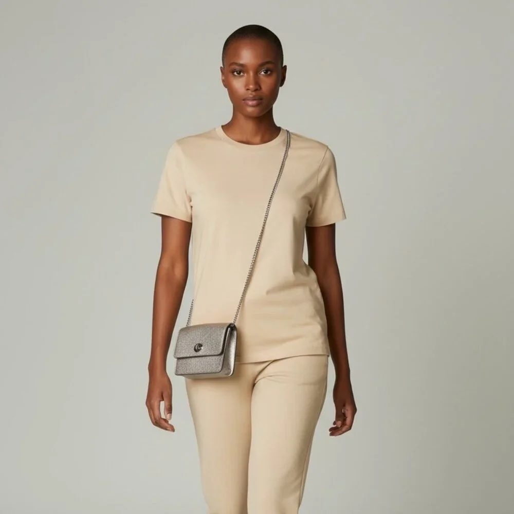 COACH | Bowery Crossbody Bag Champagne Gold Metallic Grain Leather F31938 - Picture 6 of 6